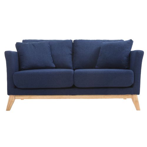 Canapé Scandinave 2 Places Déhoussable Bleu Foncé Oslo
