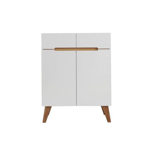 Buffet Scandinave Blanc Et Frêne 80cm Melka