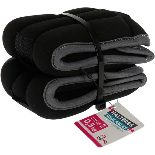 Noir - Set De 2 Haltères Souples Et Réglables - Souples Pour Faire Des Exercices De Renforcement Musculaire Et De Tonification - A Placer Sur Les Poignets Ou Les Chevilles - Poids: 0,5kg Chacune