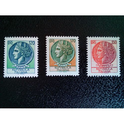 Timbre Italie Yt 1324 A 1326 Séries: Pièce De Syracuse 1977 ( 040904 )