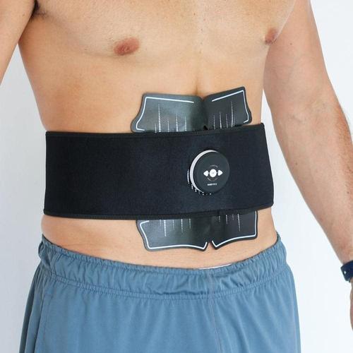 Noir Massfit Intensity - Ceinture Abdominale Electrostimulation Ems Musculation - 2 Patchs Bras - Ceinture Sudation Supplémentaire - Rechargement Usb - 10 Niveaux Intensité - 14 Patch Gels