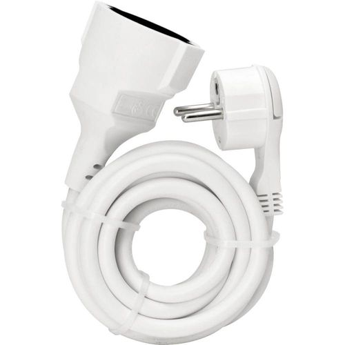 Kopp Strom câble d'extension [ Flachprise mâle - Schutzkontakt-Embrayage] blanc 5 m 143702083