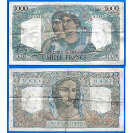 France 1000 Francs 1949 Minerve & Hercule Grand Billet Frcs Frs Frc