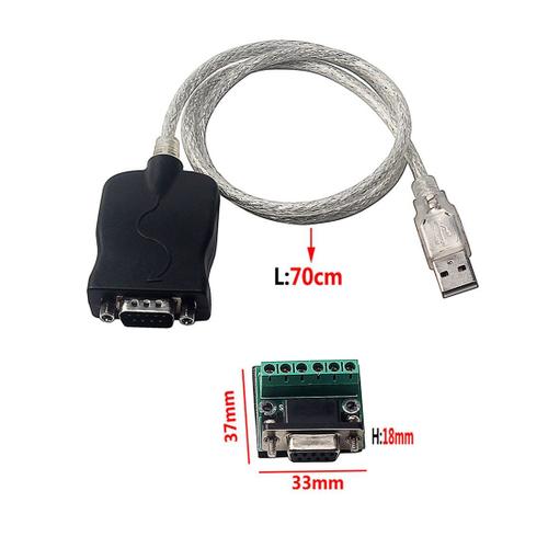 70cm USB 2.0 à RS485 RS-485 DB9 COM Port série périphérique convertisseur câble adaptateur haute vitesse PL2303 USB2.0 5Mbp cordon 70cm livraison directe