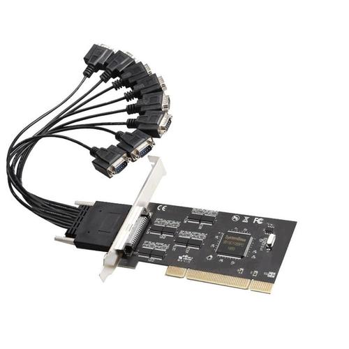 DIEWU 8 Ports RS232 adaptateur série PCI carte d'extension 16C1058 jeu de puces avec câble de sortie de ventilateur carte COM