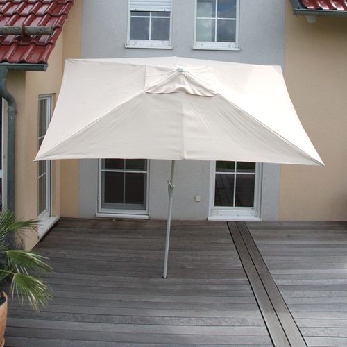 Parasol En Aluminium N23, 2x3m, Rectangulaire, Inclinable, Inoxydable   Crème