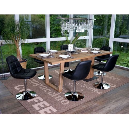 6x Chaise De Salle À Manger Cascina, Fauteuil Pitovante, Chrome   Similicuir Noir