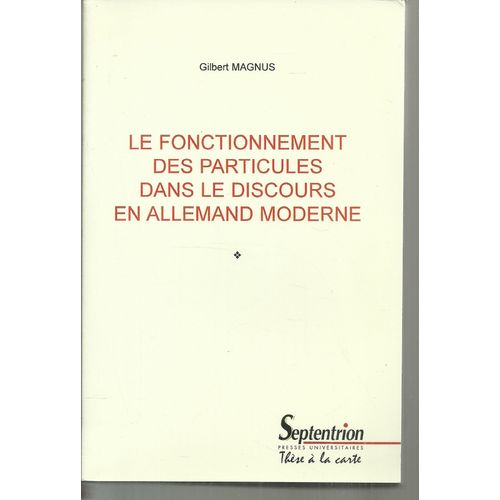 Le Fonctionnement Des Particules Dans Le Discours En Allemand Moderne