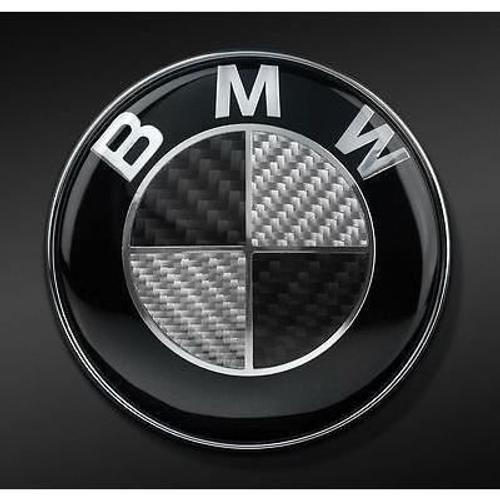 Logo Emblème Bmw 82mm Réel Fibre De Carbone Capot Coffre Noir Blanc Badge