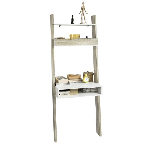 Sobuy® Frg111-Wn Bibliothèque Étagère De Rangement Avec Bureau Cubique Et 2 Étagères ¿ L65xp40xh179cm