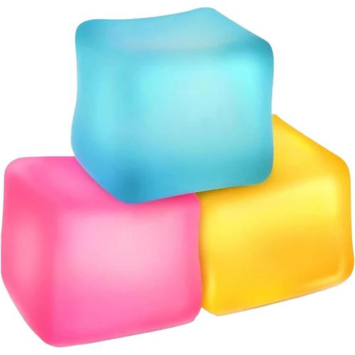 Multicolore 3 Pièces Fidget Toy Stress Cube Squishy Balles Anti-Stress Pour Adultes Enfant Jouet Sensoriel Fidget, Glaçons