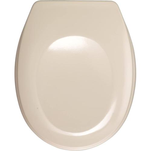 Beige Abattant WC Bergamo beige - antibactérien, fixation réglable en acier inox, Duroplast, 35 x 44.4 cm, Beige