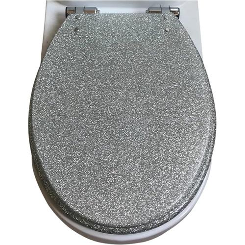 Pink Rose Abattant WC Standard, Lunette De Toilettes WC Universelle 42X36cm, Abattant WC Avec Frein De Chute, Abattant WC Resine Glitter, Cuvette Toilette Avec Frein De Chute,Rose