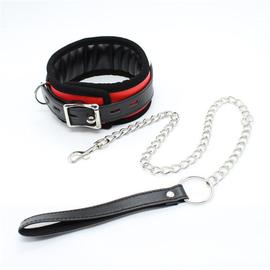 BDSM Collier en cuir pour chien et laisse en métal pour femme