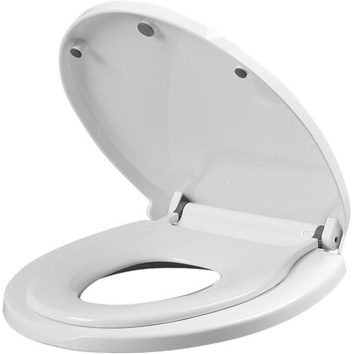 Forme en V Abattant WC Familial Lunette Toilettes 2 En 1 Siège De Toilette Blanc Avec Siège Enfant Intégré Amovible V Forme Universelle Ajustement Souptins De Toilette Fermes Doux Pour Tout-Petits Et