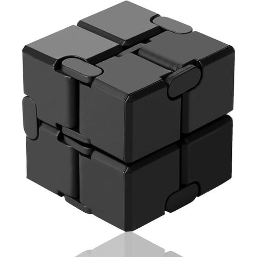 Noir Fidget Infinity Cube Décompression Jouet Cube De L'infini, Stress De Jouet De Doigt De Fidget Et Soulagement D'inquiétude Pour