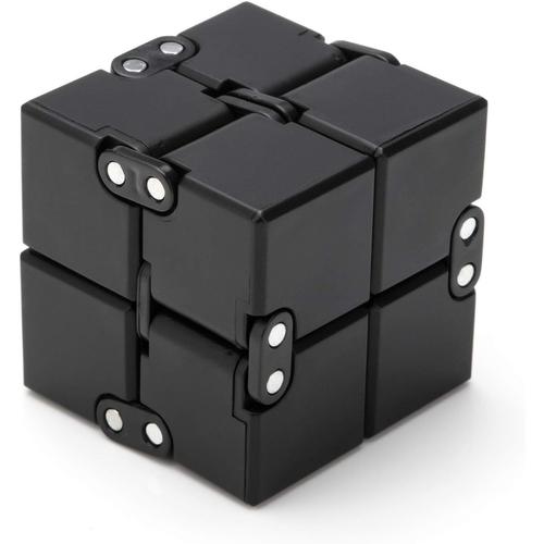 Noir Fidget Infinity Cube Infini ¿ Cube Anti-Stress ¿ Jeu D'adresse Pour Jeunes Et Moins Jeunes, Adultes Ou Enfants En Noir