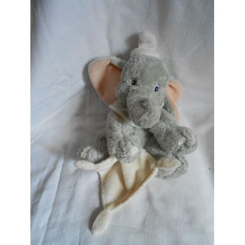 Doudou Peluche Elephant Dumbo Assis 18cm Bonnet Mouchoir Blanc Colerette Bille Corps Disney Compagnie