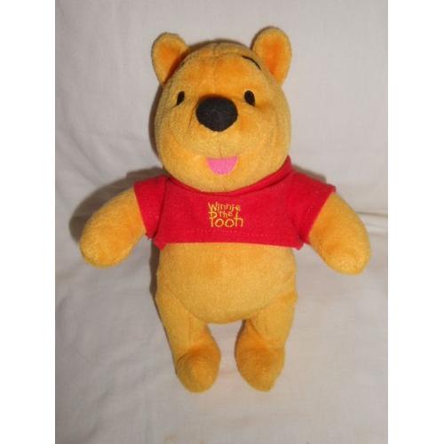 Peluche Winnie L'ourson 24 Cm Fisher Price Pull Tee Shirt Winnie The Pooh Rouge