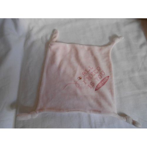 Doudou Plat Rose Quatres Noeuds Abeille - All I Need Is You - Baby Pooh Winnie Carre Disney Nicotoy Simba Toys Dickie