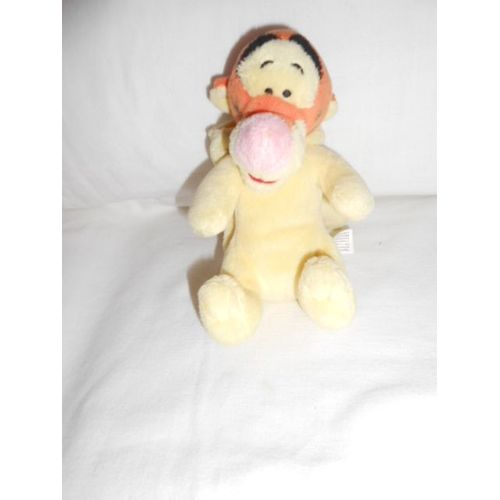 Doudou Tigrou Déguisé En Coco Lapin Pyjama Grenouillere Jaune Disney Nicotoy Simba Toys Dickie 15cm Assis Bille Dans Le Corps