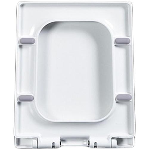 Abattant WC avec Frein De Chute, Abattant WC Rectangulaire, Soft Close Blanc, Cuvette Toilette avec Frein De Chute, Lunette WC Carré,05b