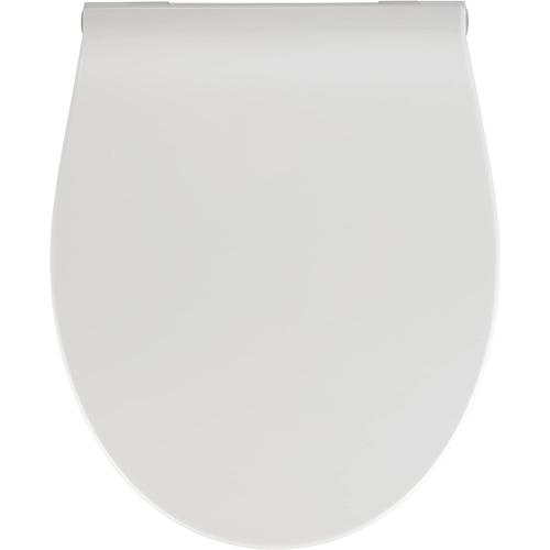 Blanc Abattant WC Premium LED Easy-Close - lumière LED avec capteur acoustique, antibactérien, Duroplast, 36.8 x 44 cm, Blanc