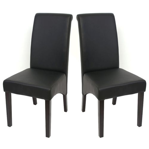 2x Chaise De Salle À Manger Chaise De Cuisine Chaise M37   Similicuir Mat, Noir, Pieds Foncés