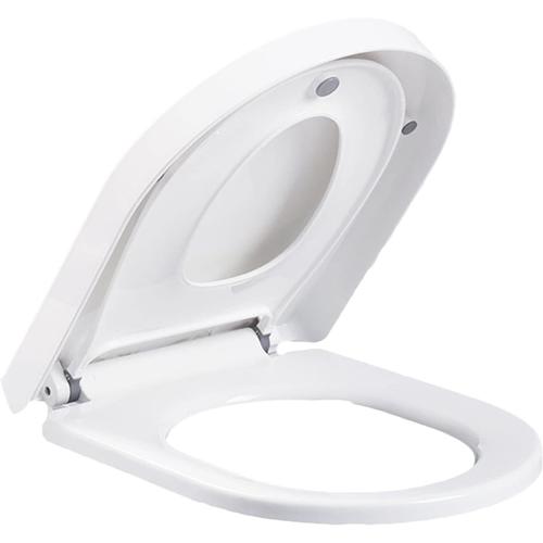 Abattant WC Familial En Forme De D, Lunette De Toilette Avec Siège Pour Tout-Petit Intégré, Siège De Toilette En Forme De D Pour Adulte Et Enfant, Avec Frein De Chute Et Magnétique,D shape