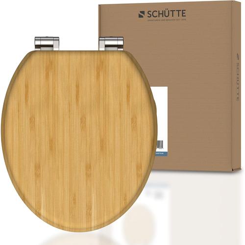 sans abaissement automatique SCHüTTE Abattant WC Bamboo en bambou massif, abattant de WC durable en bois de bambou, compatible avec toutes les toilettes courantes, très grande résistance au poids,