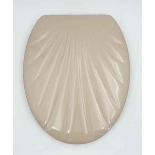 Beige Lunette de WC en Duroplast forme de coquillage beige, 14875