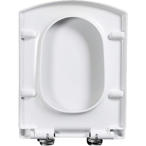 Abattant WC avec Frein De Chute (Rectangulaire), Carré Lunette WC Antibactérien - Lunette De Toilette Clipsable, Matériau PP - Abattant Toilette, Cuvette WC,34.5×43cm