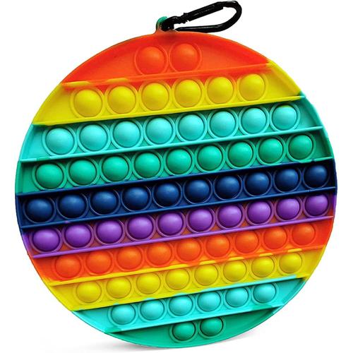 Rond Arc-En-Ciel 70 Pops Grande Taille Fidget Popper Toy Silicone Bubble Pop Fidget Toy Jumbo Sensoriel Jouets Pour Soulager Le