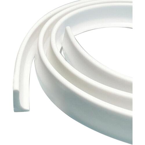 Barre de protection anti-flottement autocollante pour porte de douche flexible - Découpable - En silicone - Pour séparation humide et sèche - 200 cm - Blanc