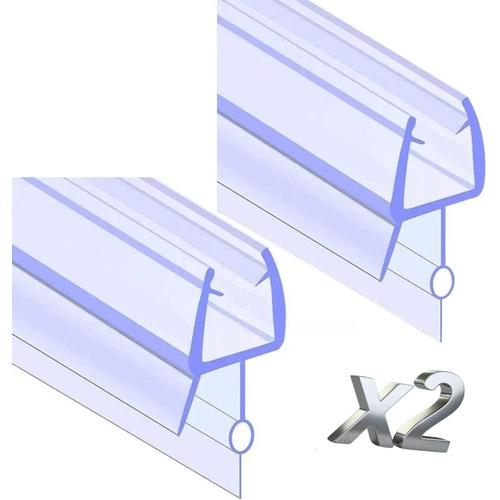 Transparent Lot de 2 x 80 cm joint sous porte de douche en PVC porte 80 cm épaisseur verre 6 ¿ 7 ¿ 8 mm maintient l'eau intérieure universelle sans colle adhésive installation facile clip