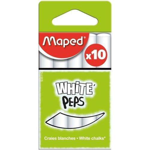 Maped - Boîte De 10 Craies Blanches White Peps