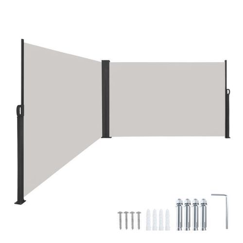 Yuenfong Store Brise-Vue Côté Double Jardin Protection Clôture Auvent Extensible Pour Balcon Camping, Gris, 200x600cm
