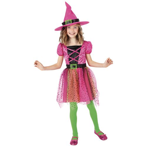 Déguisement Tutu Sorcière Rose Avec Chapeau Fille - Taille: 3 À 4 Ans (90 À 104 Cm)