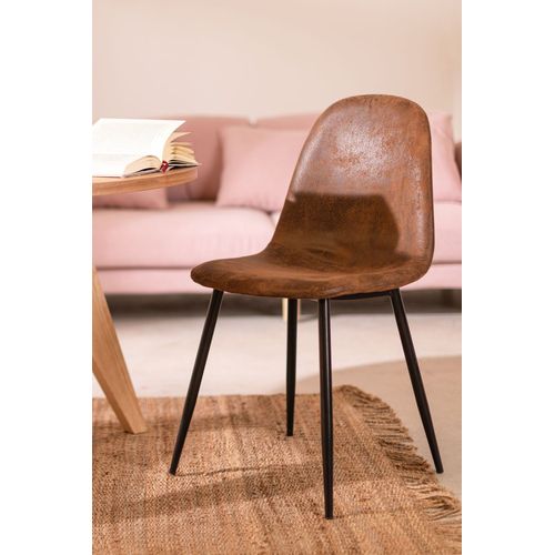 Chaise En Similicuir Glamm Noir Café Vintage