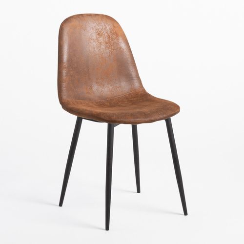 Pack 4 Chaises De Salle À Manger En Similicuir Glamm Noir Café Vintage