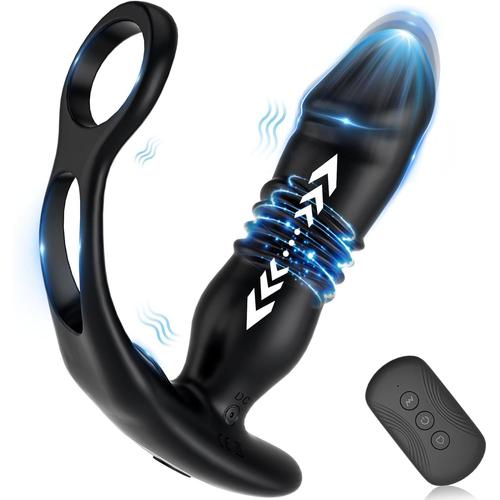 Sex Toys Plug Anal Vibromasseur Anneau Penien - Anneau Homme, Sextoy Homme Gode 5 En 1 Plug Anale,Extenseur Homme Stimulateur Prostate Avec 3 Poussées Et 12 Modes De Vibration Anal Taille-Tuu.66.32