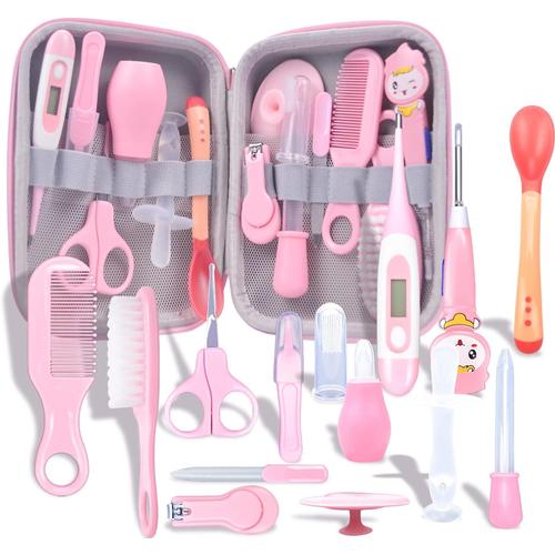 Trousse De Soin Bebe, 14 Pièces Professionnel Trousse De Toilette Bebe Naissance Kit Soin Bebe Accessoire Bebe Garcon Fille Pour Les Voyages Et La Maison