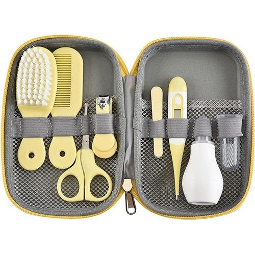 Trousse De Soin Bébé, 8pcs Professionnel Trousse De Toilette Bebe Kit Soin Naissance Bebe Avec Sac De Transport Kit De Soins Des Ongles Pour Nouveau-Né De Pépinière Pour Voyages Et Maison