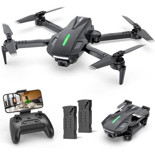 D70 Mini Drone Avec 1080p Hd Caméra Pour Enfants Et Adultes, Fpv Quarcopter Rc Pliable Pour Garçons Et Filles Avec Mode Sans Tête, Vol Par Tape, 360° Flips, Contrôle Vocal Et Gestuel, 2 Piles-Générique