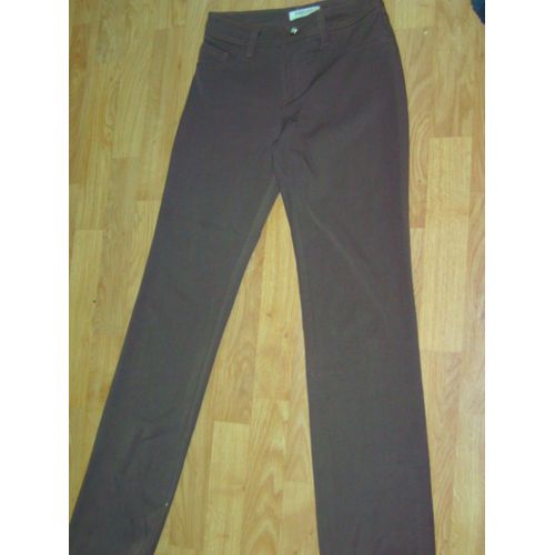 Pantalon Vertigo Marron Décos Argentées Et Dorées 36 Tbe