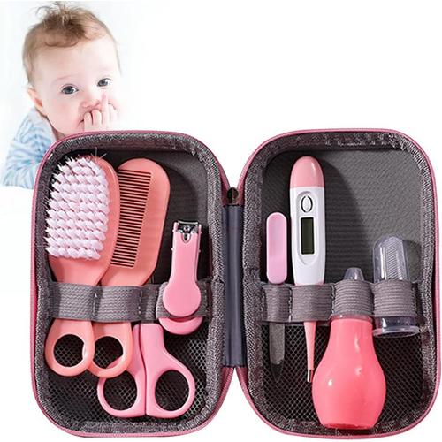 Trousse De Soin Bébé 8 Pcs Professionnel Trousse De Toilette Bébé Naissance Set Soins De Santé Pour Enfants Sans Bpa Non Portable Bébé Articles Essentiels De Soins Pour Le Voyage À La Maison