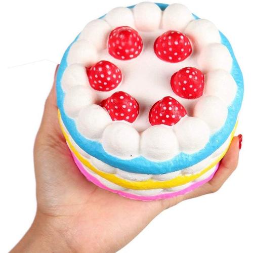 4.33" Squishies Jumbo Slow Rising Kawaii Squishies Colorés Gâteau Aux Fraises Parfumé 1 Pcs