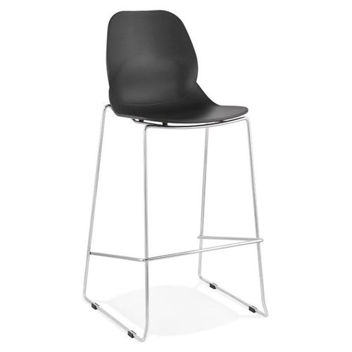 Paris Prix - Tabouret De Bar "Layvin" 111cm Noir & Chromé
