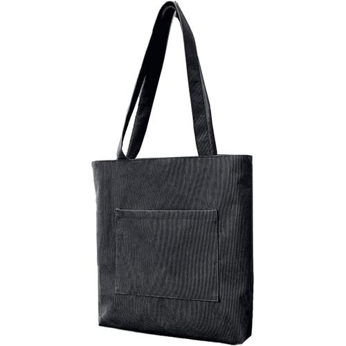 Tote Bag Personnalisable,Tote Bag Femme,Sac Courses,Sac Velours Côtelé Fashion,Sac Tote Bag Noir 38x38cm,Réutilisable Sac Transport,Tote Bag a Personnaliser pour le Travail,Les Voyages,Le Shopping