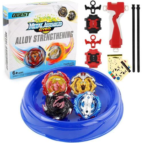 3t6b 4pcs Toupie Gyro De Combat Métal Fusion Jouet Et Cadeaux Intéressant Pour Enfants